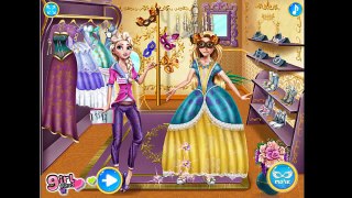Дисней Принцесса маскарад мяч Эльза Анна красавица жасмин платье вверх игра для девушки