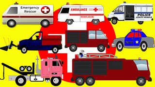 Emergency Vehicles for Kids | Ambulance Fire Truck Police Van Towing Rescue Vehicle