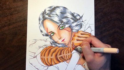 Copic speed paint:The Witcher3 Ciri -Manga Style Illustrations-