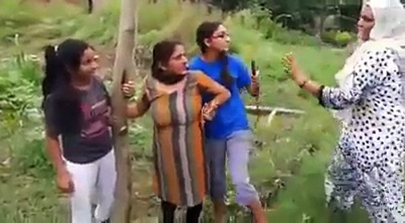Watch what lady is doing with girls