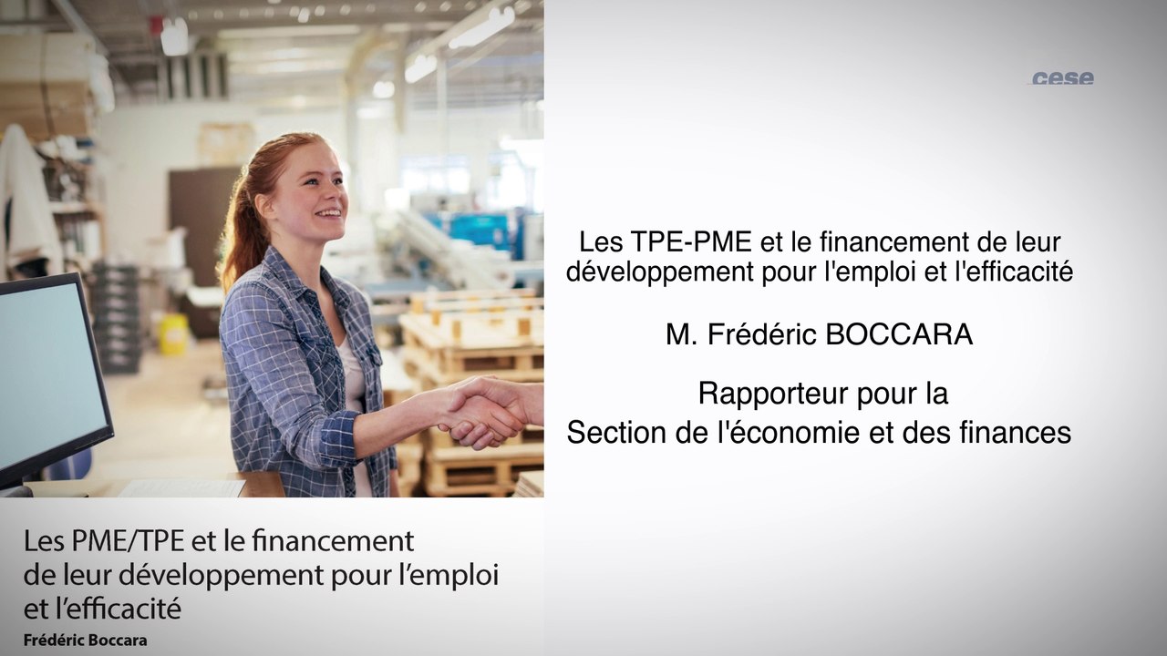 Les PME/TPE et le financement de leur développement pour l’emploi et l’efficacité - cese