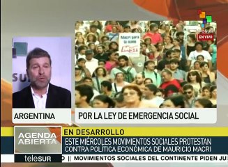 Argentinos exigen que se aplique la Ley de Emergencia Social