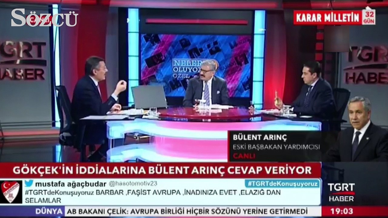 Bülent Arınç’tan, Melih Gökçek’in iddialarına canlı yayında cevap!