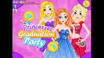 Princesses Graduation Party Disney princess Elsa Anna Rapunzel Dress Up Game for kids Girl