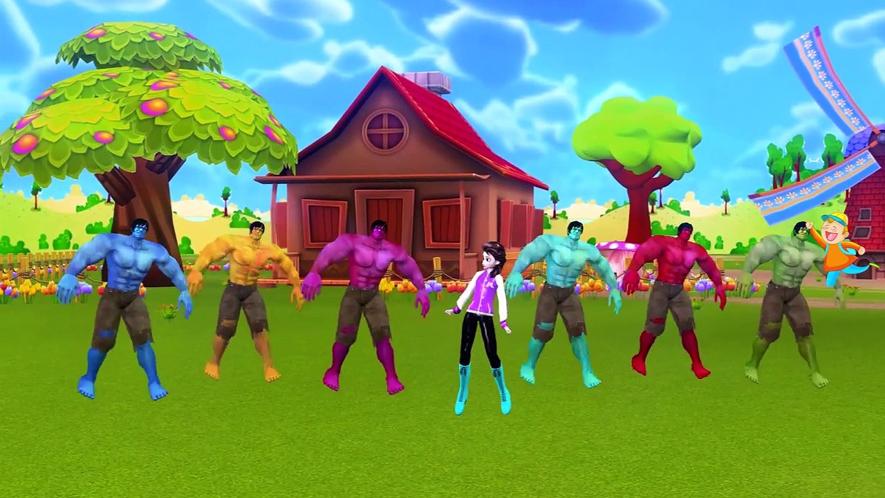 Colors Hulk Finger Family | Five Little Monkeys Jumping On The Bed More Nursery Rhymes Col