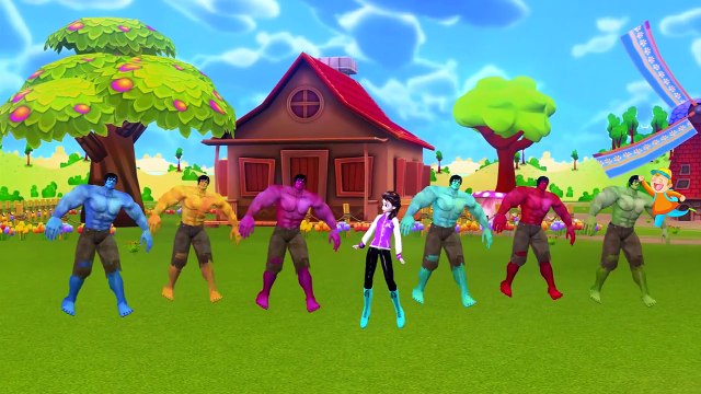 Colors Hulk Finger Family | Five Little Monkeys Jumping On The Bed More Nursery Rhymes Col