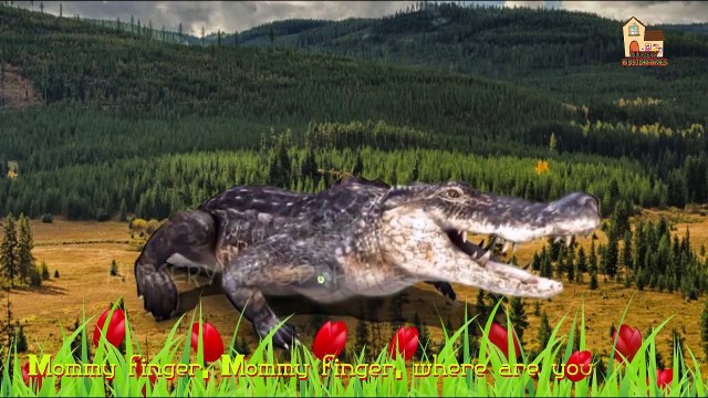 Животное анимационный мультфильм Дети крокодил динозавры Семья палец к к к к к к питомник рифмы против |