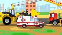The Ambulance with The Police Car - Car Patrol. Cartoons for children about Emergency Vehicles
