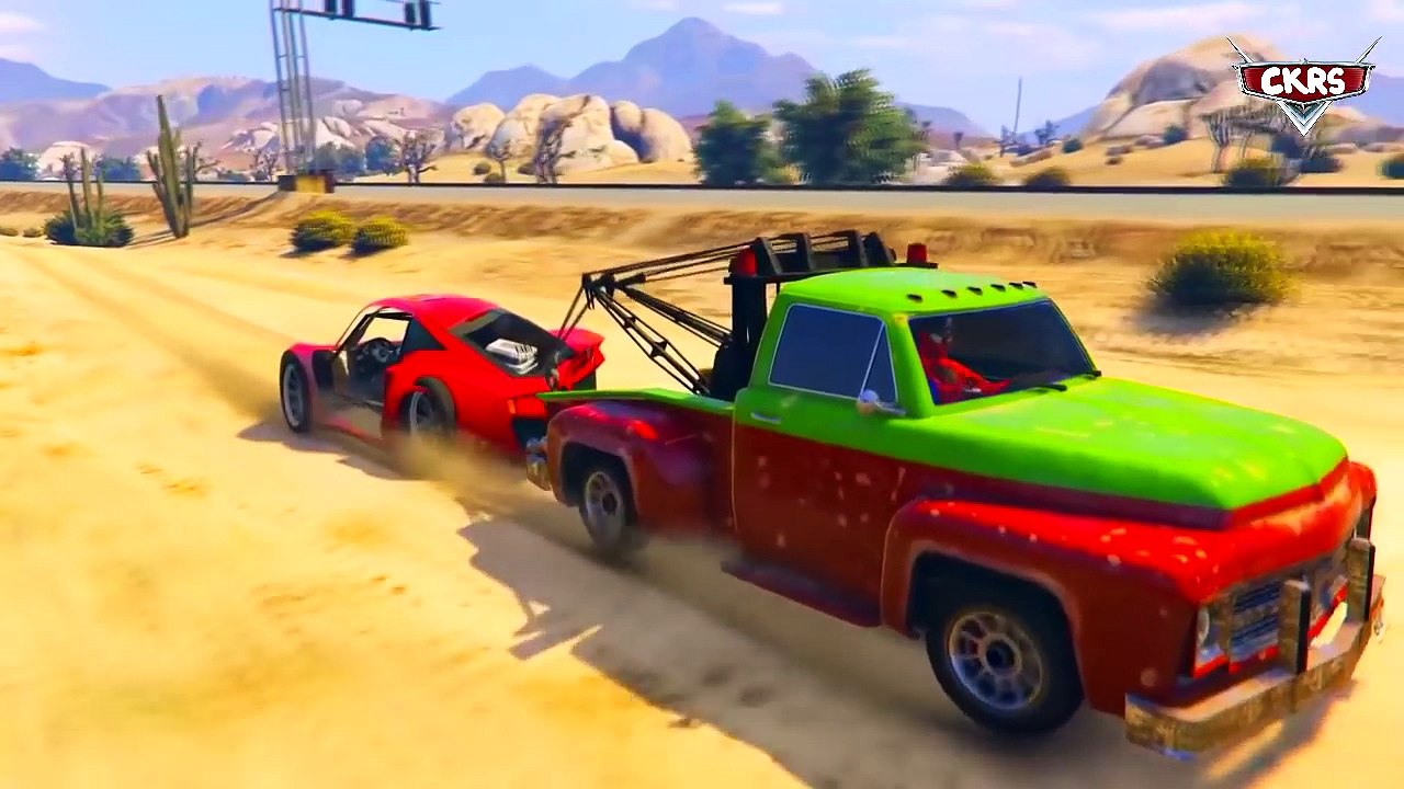 Lightning McQUEEN in Trouble! Spiderman & Tow Mater Rescue Team! Cars For Kids Nursery Rhy