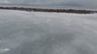 Wind Blows Shack Over Frozen Lake Superior