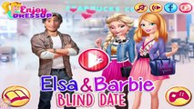 Elsa and Barbie Blind Date - Disney Frozen Princess Elsa and Barbie Makeup and Dress Up Ga