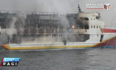Kapal Terbakar di Sulut Sudah Dipindahkan