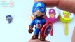 Learn Colors Play Doh Сups Stacking Lollipop Modelling Clay Marvel Avengers Peppa Pig Toys