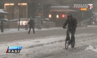 Badai Salju Lumpuhkan Aktivitas Warga New York