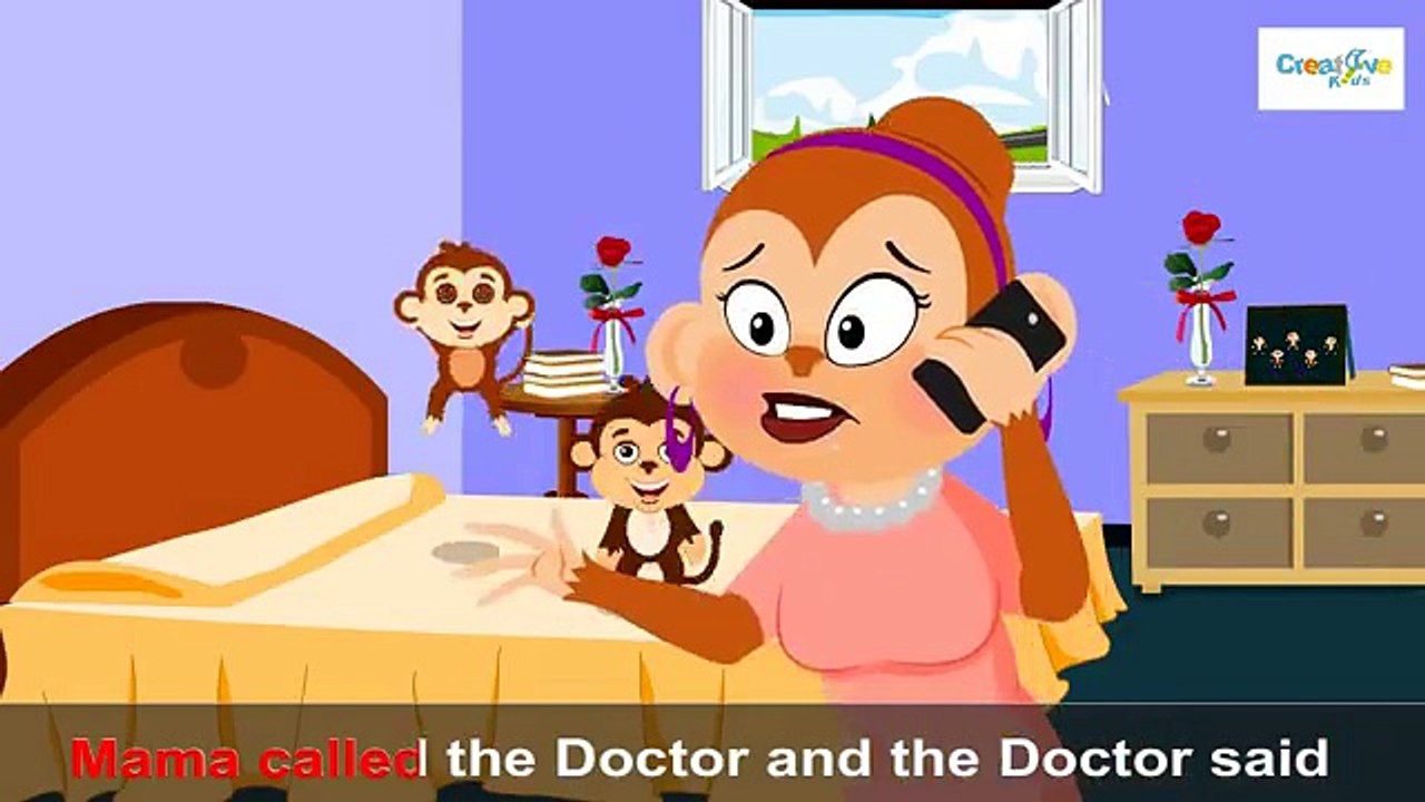 Five Little Monkeys Jumping On The Bed | Children Nursery Rhyme | Songs