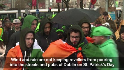 St. Patrick's Day in full swing in Dublin despite the rain