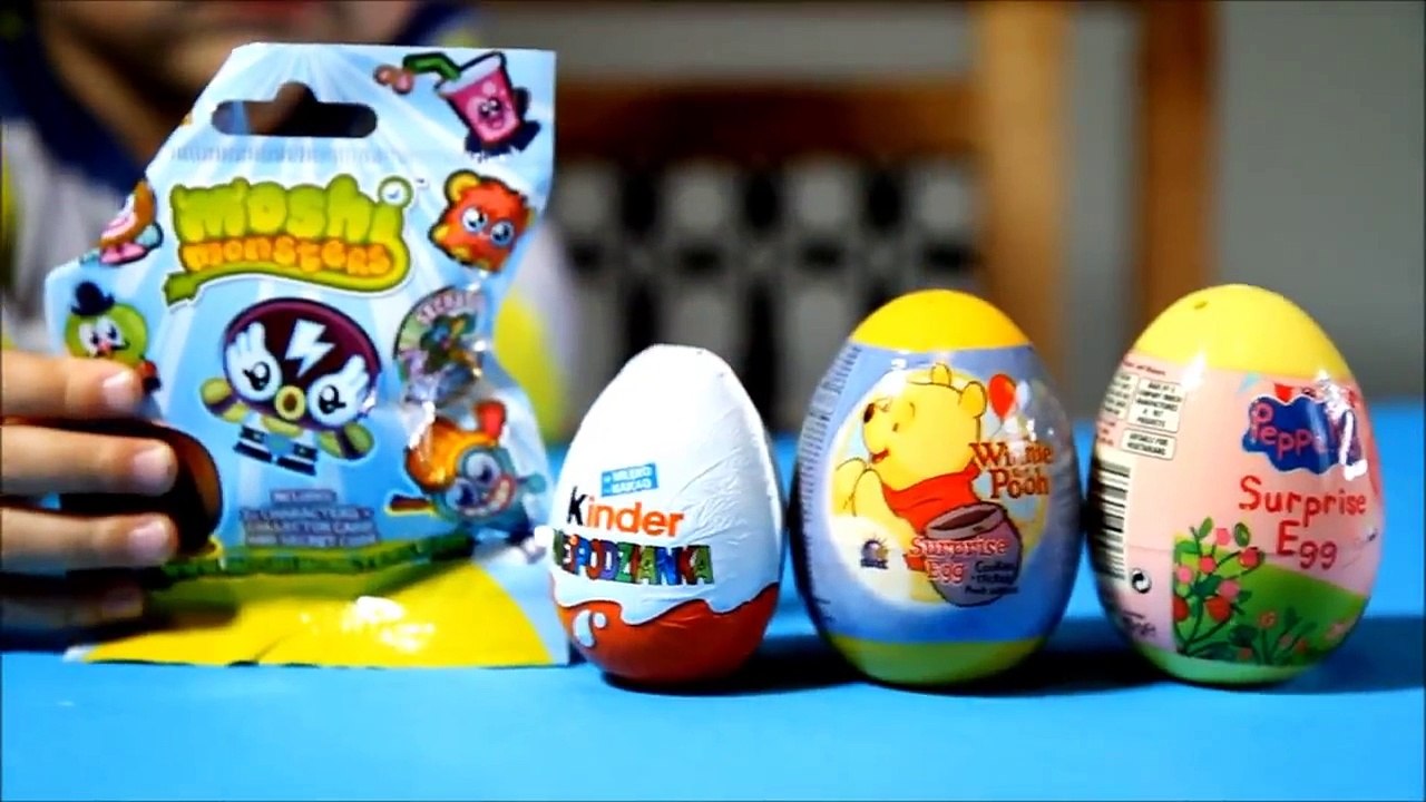 2x Surprise Eggs Pepa Pig and Winnie The Pooh Moshi Monsters