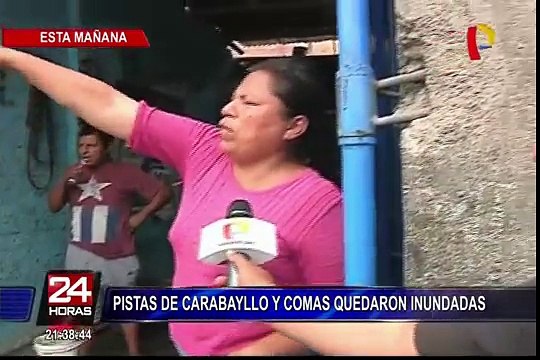 Pistas de Carabayllo y Comas quedaron inundadas tras intensa lluvia