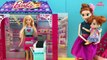 Grocery Shopping! Elsa & Anna kids shop at Barbie's Grocery Store  Barbie Car  Candy Hau