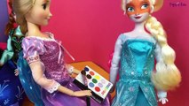 Disney Princess Dolls Playing - Face Painting Fun! Frozen Dolls Videos, Elsa And Anna.-oiMsZj_VNQo