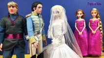 Elsa Gets Married! Frozen Wedding Dress, ft Disney Princess Anna and Kristo