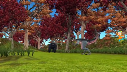 Colors Gummy Gorilla Vs Gummy Dinosaur Singing Finger Family | Animals Nursery Rhymes Coll