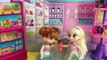 Grocery Shopping! Elsa & Anna kids shop at Barbie's Grocery Store  Barbie Car