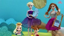 BEACH! Sandcastles  Ice cream! Elsa & Anna at the Beach! Swimming, Eating, Playing with Sand!-CoW