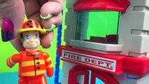 New Learners Fire Department Fireman rescues Elsa from a burning house - Firetruck fire en