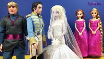 Elsa Gets Married! Frozen Wedding Dress, ft Disney Princess Anna and Kri