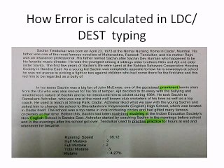 How Error is calculated in LDC