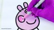 Пеппа свинья раскраска Книга страницы Дети весело Искусство виды деятельности видео для Дети обучение Радуга