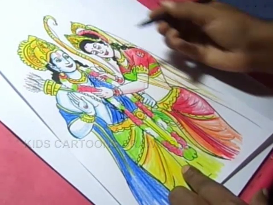 How to Draw Lord Sri Rama and Sita Drawing