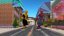 Dinosaur Spiderman Vs Skeleton Fights Finger Family Kids Songs | Superheroes Cartoons Chil