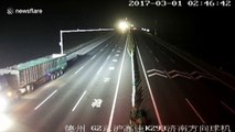 Lorry driver knocks down central reservation barriers to make u-turn on motorway