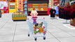 Playing Toy Super Market Grocery shopping store cart to Learn names of Fruit & Vegetables
