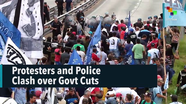 Protesters and Police Clash over Govt Cuts