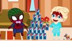 05.Frozen Elsa Spiderman race Coke Pepsi Binge Challenge -Ryder Anna Beautiful Girl Cartoon for kid IRL