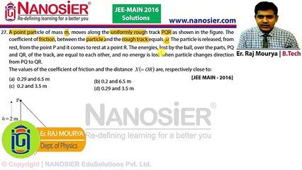 JEE MAIN 2016 SOLUTIONS PHYSICS Q.27