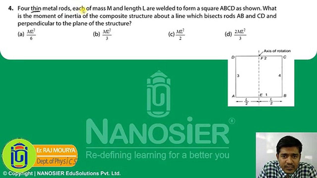 Rotational Motion-Q1| IIT-JEE Physics Video Lectures By Raj Mourya