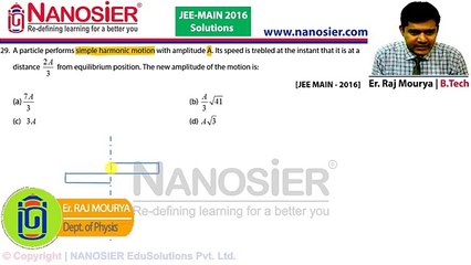 JEE MAIN 2016 SOLUTIONS PHYSICS Q.29