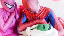 SPIDERMAN BABYSITTING FAIL! w/ Baby Pooping Frozen Elsa Spidergirl Hulk - Superhero Fun in
