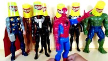 Play doh surprise superhero Hulk, Spiderman, Venom, Iron Spider, Thor, Black Spiderman