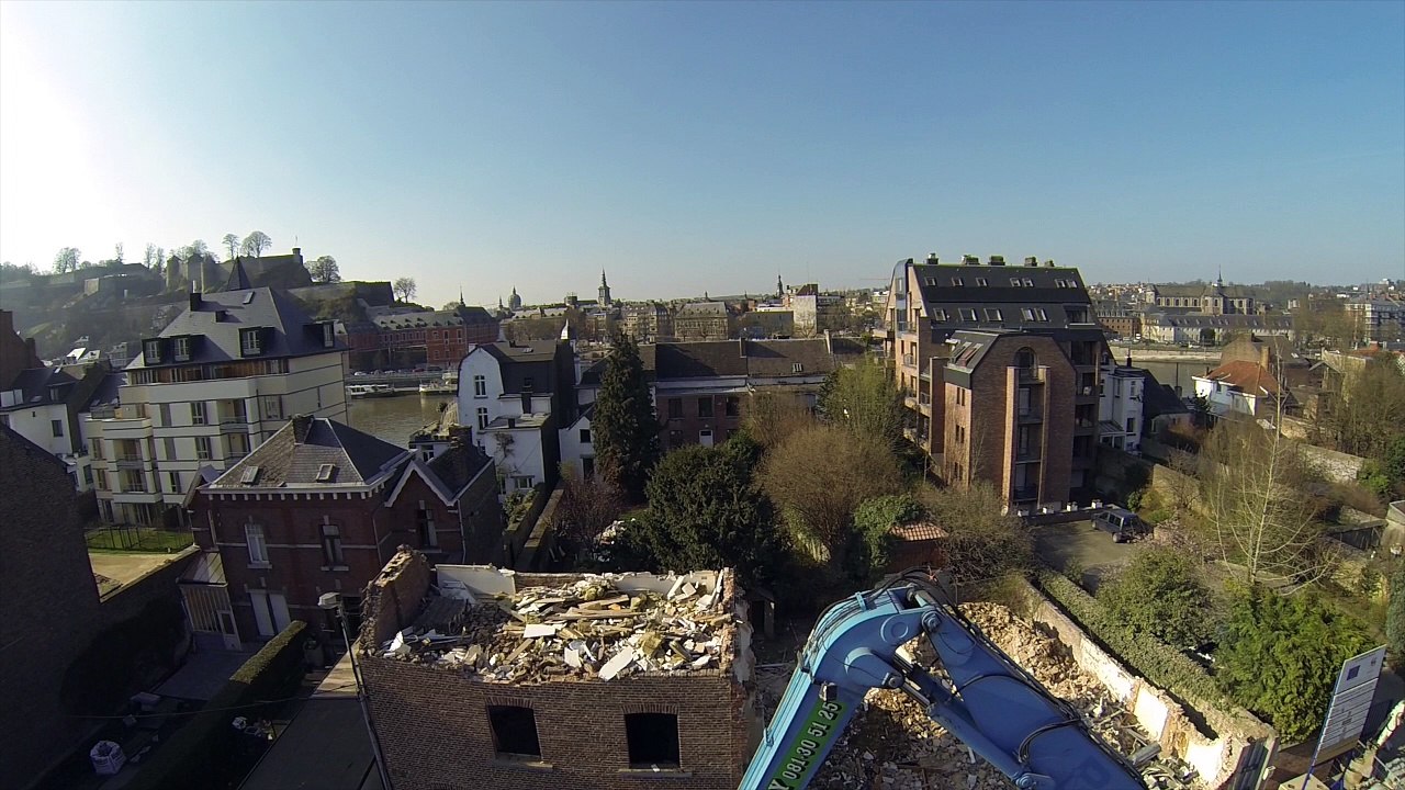 Démolition des maisons rue Mazy à Jambes