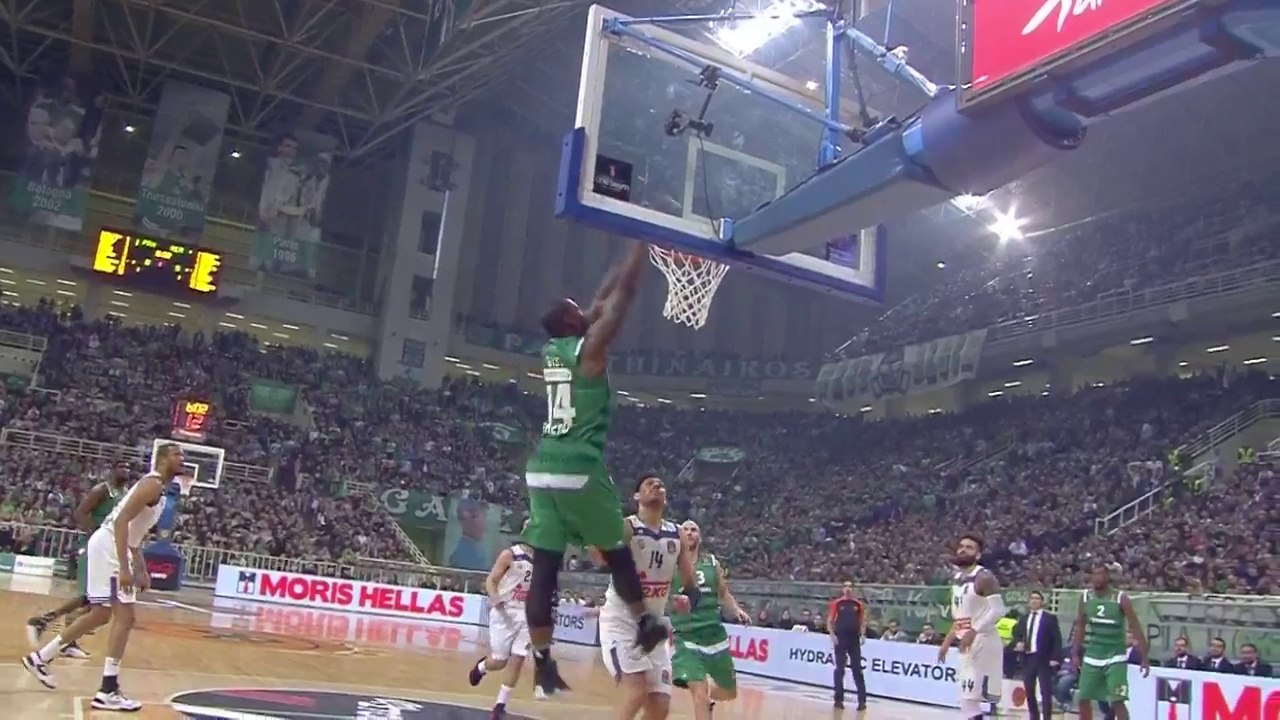 Η έξυπνη πάσα του Νικ Καλάθη για το alley-oop κάρφωμα του Τζέιμς Γκιστ - Παναθηναϊκός -  Ρεάλ Μαδρίτης 16.03.2017
