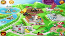 Fire truck responding to call - construction game cartoon for children