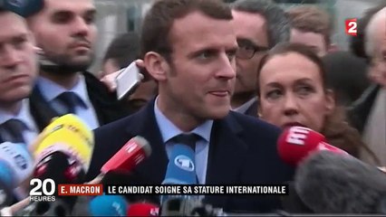 Rencontre Merkel-Macron : le candidat soigne sa stature internationale