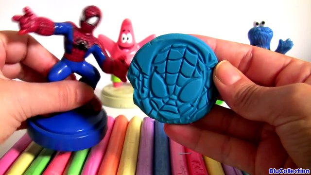 Surprise Play Doh Pig George Cookie Monster SpongeBob Clay Buddies Play-Doh Stampers Homem-Aranha-FmjBFYdjTck