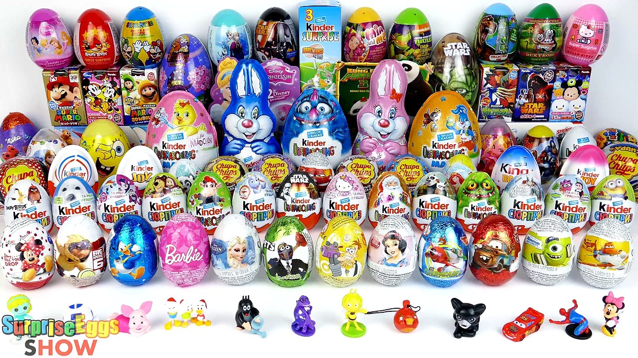 100 Jajko Niespodzianka Cars SpongeBob MLP Kinder Niespodzianka Frozen Minionki Mickey TMN