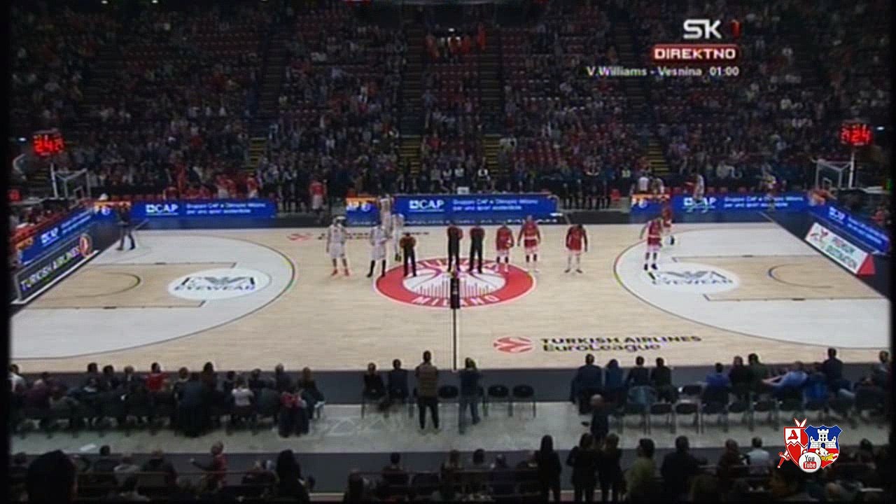 Delije - Nadglašavanje himne Evrolige u Milanu | Armani Milan - Crvena zvezda 71:78